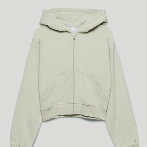 TNA Cozy Fleece Crop Zip Up Hoodie